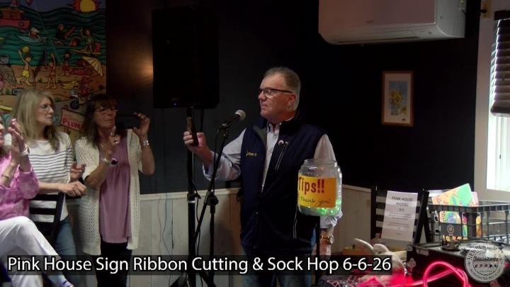 Thumbnail image for Pink House Sign Ribbon Cutting _ Sock Hop 6-6-26