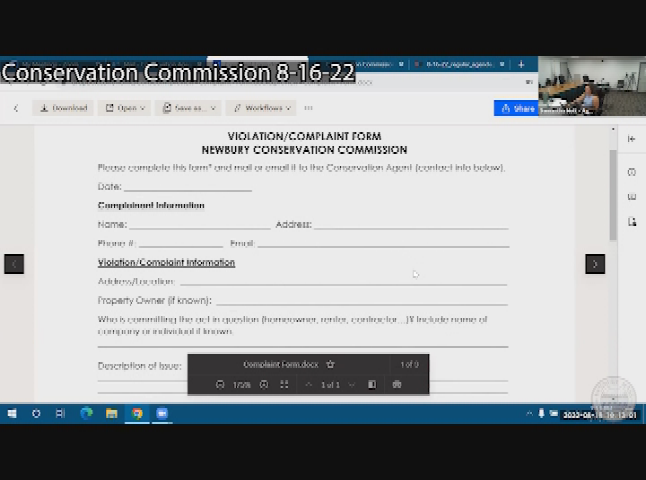 Thumbnail image for Conservation Commission 8-16-22