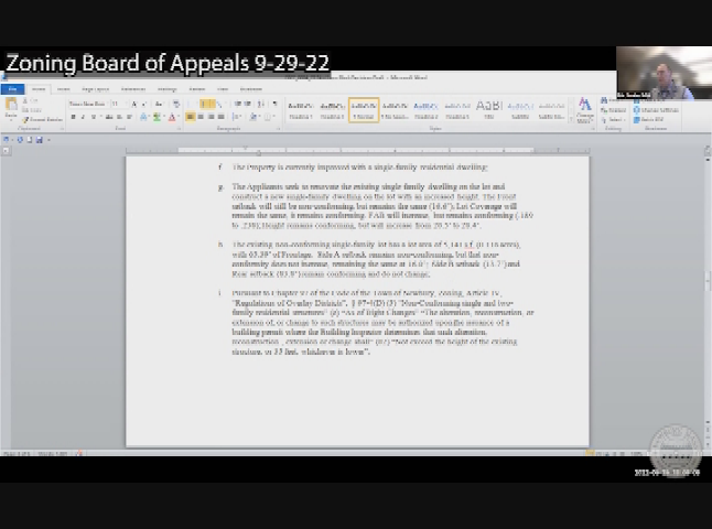 Thumbnail image for Zoning Board of Appeals 9-29-22
